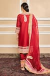 Shop_Sheetal Batra_Red Dupatta  Organza, Kurta  Pure Chanderi, Salwar Embroidered Set _at_Aza_Fashions