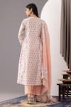 Shop_Abbaran_Pink Kurta And Palazzo - Cotton Cambric Printed Polka Dots Set With Dupatta _at_Aza_Fashions