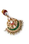 Shop_Vasundhara_Gold Plated Pearls Drop Kundan Chandbalis _at_Aza_Fashions