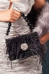 Shop_Forever Noor_Black Embellished Fur Candy Handcrafted Bag _at_Aza_Fashions
