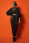 Shop_Urban Pataka_Black Kaali Chai Asymmetric Draped Dress _at_Aza_Fashions