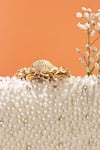 Shop_Amyra_White Beads, Embroidery Perla Capsule Clutch _at_Aza_Fashions