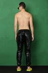 Shop I Am Trouble By KC Black Holographic Quilted Joggers at Aza Fashions Shop_I Am Trouble By KC_Black Holographic Quilted Joggers_at_Aza_Fashions