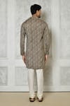 Shop_Samyukta Singhania_Brown Cotton Silk Printed Geometric Kurta _at_Aza_Fashions