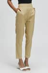 Shop_Terra Luna_Beige 100% Organic Handloom Cotton Plain Straight Pant _at_Aza_Fashions