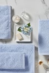 Shop_Houmn_Blue 100% Cotton Weaves Daydream Towel Set _at_Aza_Fashions