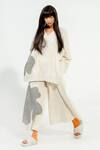Shop_Stoique_Off White Cotton Muslin Applique Avocado Work Flared Pant _at_Aza_Fashions