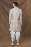Shop_Arihant Rai Sinha_Multi Color Sherwani Rayon Embroidered Sequins Abstract Pattern Set_at_Aza_Fashions