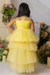 Shop_Lil Angels_Yellow Net Embroidered Sequins Gown With Flowers _at_Aza_Fashions