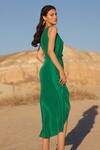 Shop_Twinkle Hanspal_Green Pure Silk Plain Asymmetric Naomi Wrap Dress_at_Aza_Fashions