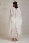 Shop_Sue Mue_Off White Handwoven Pure Chanderi Embroidered Patchwork Isra Kaftan And Pant Set _at_Aza_Fashions