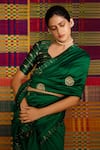 Shop_Deep Thee_Emerald Green Maheshwari Silk Embroidery Haritah Hand Saree With Blouse _at_Aza_Fashions