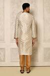 Shop_Naintara Bajaj_White Kurta Dhupion Print Geometric Pattern Set _at_Aza_Fashions