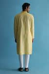 Shop_Kaha_Yellow Linen Solid Ombre-dyed Kurta  _at_Aza_Fashions