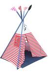Shop My Gift Booth Red Cotton Print Anchor Teepee Tent With Mat at Aza Fashions Shop_My Gift Booth_Red Cotton Print Anchor Teepee Tent With Mat_at_Aza_Fashions