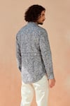 Shop_Seven_Grey Cotton Satin Printed Python Shirt _at_Aza_Fashions