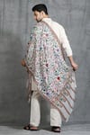 Shop_DUSALA_Multi Color Kalamkari Handwoven Pashmina Wool Floral Design Stole _at_Aza_Fashions