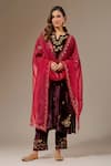 Shop_Anantaa by Roohi_Pink Organza Embroidered Floral Dupatta _at_Aza_Fashions