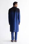 Shop_Kaha_Blue Linen Pintuck Beryl Geometric Detail Kurta With Pant  _at_Aza_Fashions