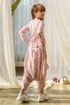 Shop Pasha India Pink Linen Floral Print Dhoti Jumpsuit at Aza Fashions Shop_Pasha India_Pink Linen Floral Print Dhoti Jumpsuit _at_Aza_Fashions