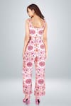 Shop_Betrue_Pink Satin Silk Printed Kashan Wide Legged Pant  _at_Aza_Fashions