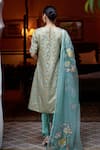 Shop_Atelier Shikaarbagh_Green Kurta Banarasi Brocade Embroidery Floral Pattern Churidar Set  _at_Aza_Fashions