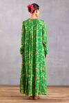 Shop_Torani_Green Slub Silk Print Digital Bhagalpuri Rang Naaz Amrut Maxi Dress  _at_Aza_Fashions