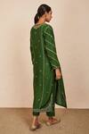 Shop_Sue Mue_Green Silk, Chiffon Zari, Embroidery Round Neck Niva Kurta Pant Set _at_Aza_Fashions