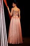 Shop_Roqa_Pink Net, Organza Embroidery Sweetheart Neck Floral Blouse Lehenga Set _at_Aza_Fashions