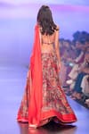 Shop_PUNIT BALANA_Red Satin Silk Print And Embellishment Abstract Surkh Laal Bridal Lehenga Set _at_Aza_Fashions