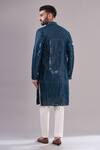 Shop_Kasbah_Blue Georgette, Cotton Mirrors And Intricate Thread Work Kurta_at_Aza_Fashions