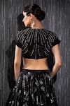 Shop_Shilpi Gupta_Black Net, Silk Organza Sequins, Cut Work Hand Embroidered Blouse And Lehenga Set _at_Aza_Fashions
