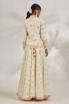 Shop_Gopi Vaid_Ivory Organic Cotton Embroidery Saba Motif Lehenga And Blazer Set  _at_Aza_Fashions