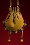 Shop_Aomidori Shimai_Yellow Crystals Embellished Rising Sun Potli Bag _at_Aza_Fashions