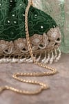 Shop_Amyra_Green Embroidery Thread Vintage Purse _at_Aza_Fashions