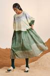 Shop_Cord_Blue Cotton Printed And Embroidered Earth & Thread Umbrella Dress For Women_at_Aza_Fashions