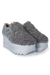 Anaar_Grey Frills And Friends Embroidered Sneaker Wedges _Online_at_Aza_Fashions