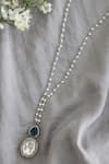 Do Taara_Silver Plated Polki Victorian Pendant Necklace _Online_at_Aza_Fashions