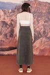 Shop_Mellowdrama_Black Denim Solid Washed A-line Skirt _at_Aza_Fashions