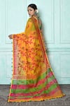 Shop_Adara Khan_Yellow Silk Cotton Woven Jamdani Floral Saree_at_Aza_Fashions