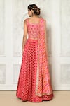 Shop_Samyukta Singhania_Pink Blouse Banglori Silk Embellished Sequin Square Quatrefoil Lehenga Set _at_Aza_Fashions