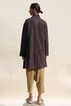 Shop_Urvashi Kaur_Grey Organic Cotton Sombra Block Print Jacket_at_Aza_Fashions