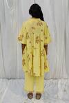 Shop_Ayaka_Yellow Cotton Lace Collared Printed Gathered Dress _at_Aza_Fashions