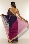 Shop_Mint N Oranges_Purple Chanderi Silk Handwoven Saree_at_Aza_Fashions