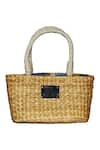 Shop_Gin & Tonic_Beige Beads And Sequin Feliz Basket Woven Beach Bag _at_Aza_Fashions