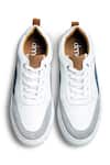 Shop_Dmodot_White Upper Material Freddo Leather Sneakers_at_Aza_Fashions