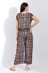 Shop_Studio Surbhi_Multi Color Georgette, Satin Round Neck Printed Top And Pant Set _at_Aza_Fashions