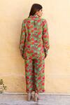 Shop_Gulabo Jaipur_Green Muslin Printed Floral Notched Pant Set _at_Aza_Fashions