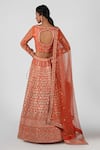 Shop_Suruchi Parakh_Orange Raw Silk Gota Embroidered Lehenga Set_at_Aza_Fashions