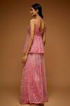 Shop_Neeta Lulla_Pink Raisel Sequin And Crystal Embroidered Kurta Sharara Set_at_Aza_Fashions